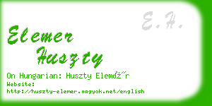 elemer huszty business card